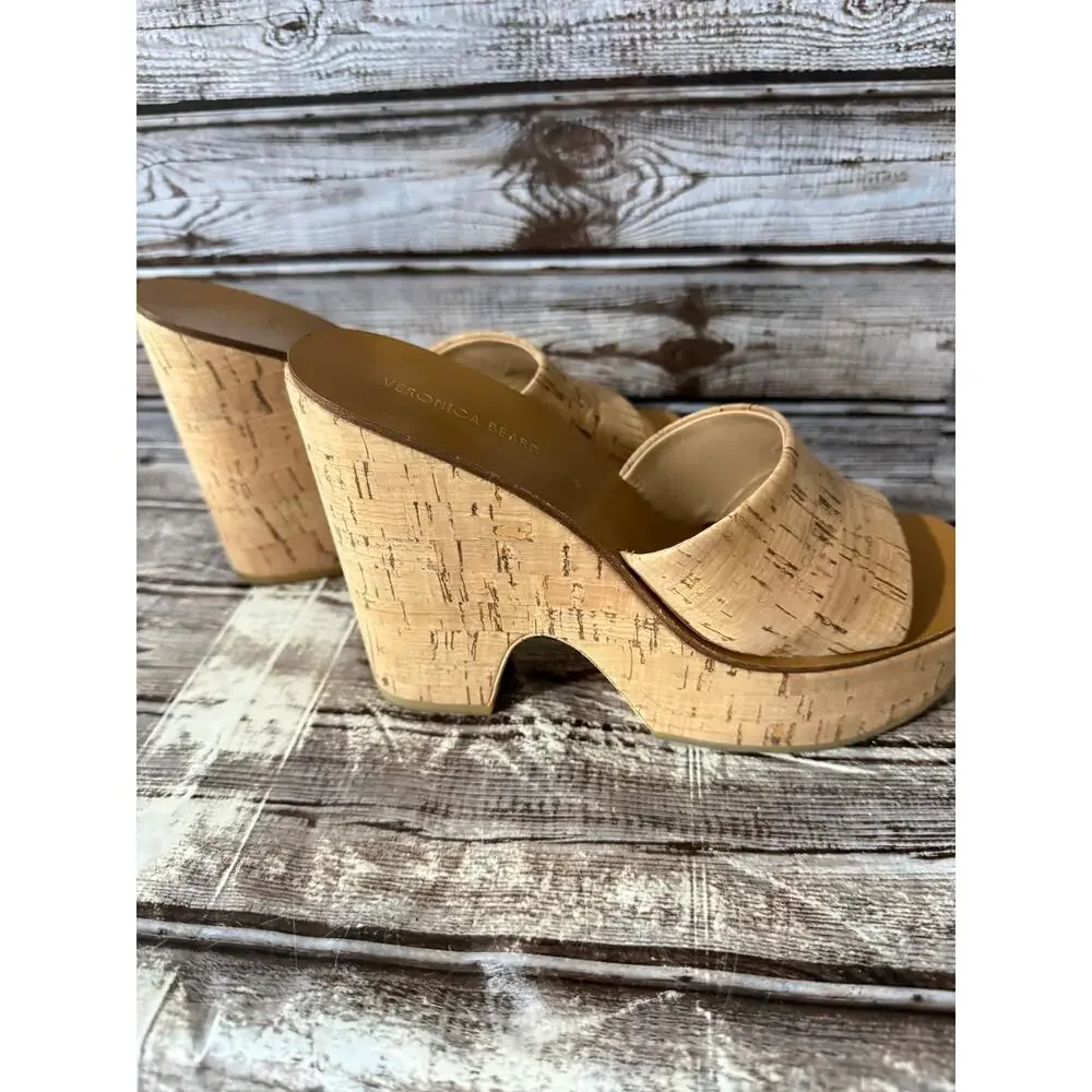 Veronica Beard Paulita Cork Wedges Size 5.5